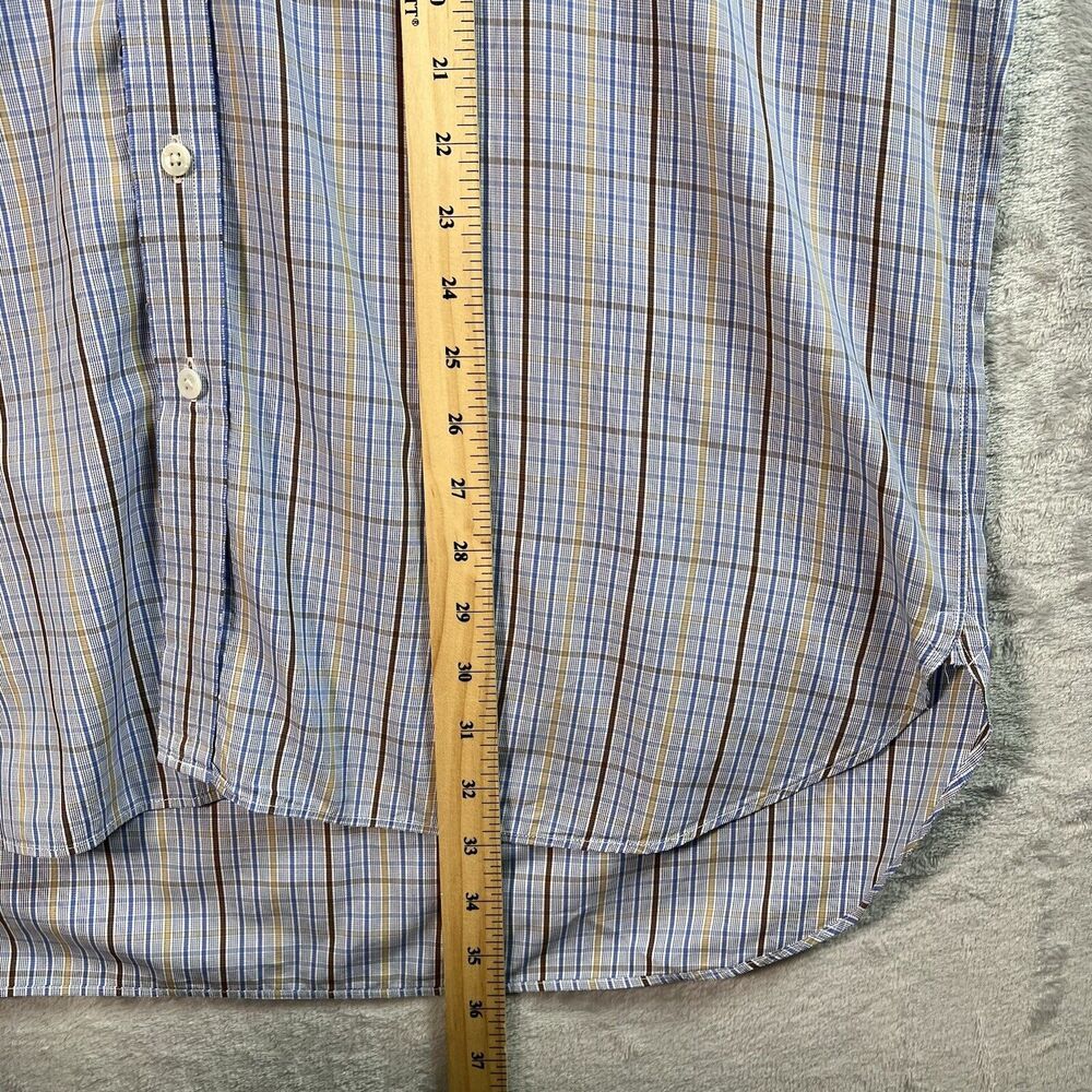 Turnbull & Asser‎ Bespoke Mens Dress Shirt XL?*READ Blue Plaid Button Down - Picture 10 of 16